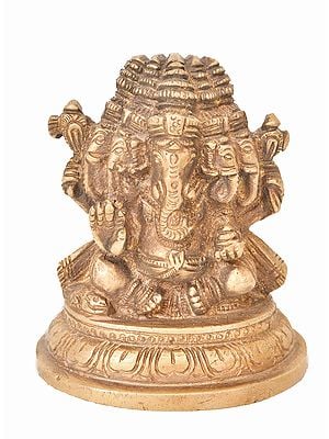 3" Panchamukhi Ganesha (Small Statue) In Brass | Handmade | Made In India
