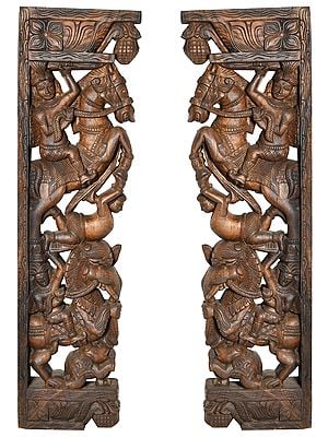 Pair of Traditional South Indian Brackets (Large Size)