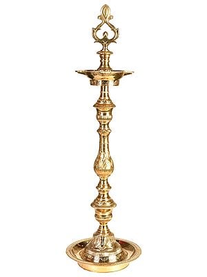 20" Ritual Lamp in Brass | Handmade | Made in India