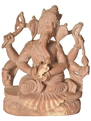 Lord Ganesha Caressing His Mouse