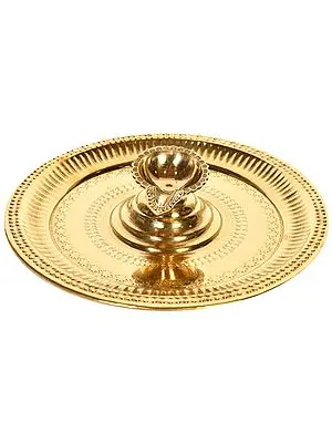 Puja Thali with Attached Wick Lamp