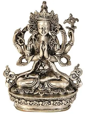Tibetan Buddhist Deity Shadakshari Lokeshvara (Chenrezig) - Made in Nepal