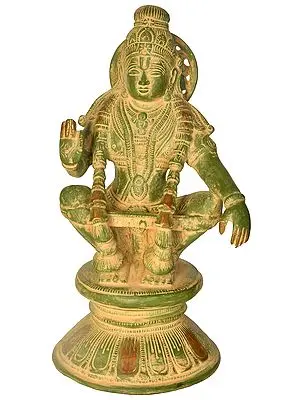 8" Ayyappan - A Saint Revered as Incarnation of Dharma In Brass | Handmade | Made In India