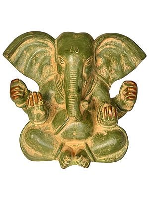 9" Brass Ganesha Sculpture with Large Ears | Handmade | Made in India