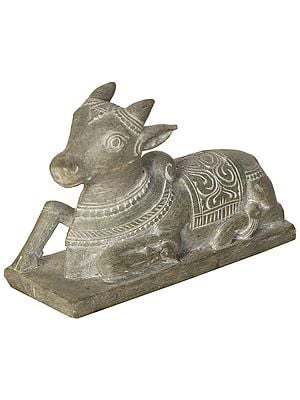 Small Nandi Statue Carved in Stone
