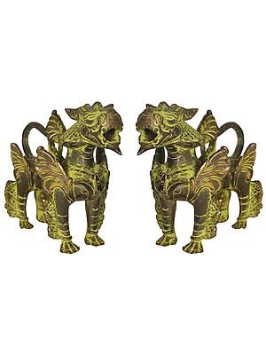 Temple Lion Pair