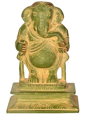 5" Standing Ganesha Brass Sculpture | Handmade | Made in India