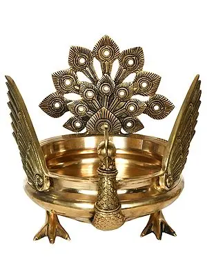 Fine Peacock Urli Fashioned of Exquisite Brass
