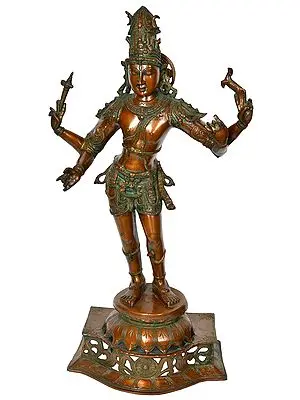 31" Lord Shiva as Pashupatinath (Large Size) In Brass | Handmade | Made In India