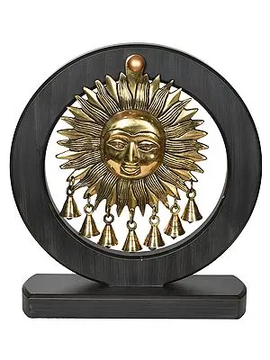 God Surya Idol with Brass Dangle Bells | Table Décor Piece