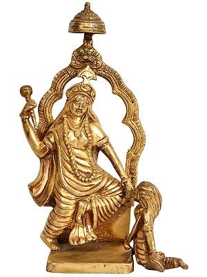 13" Goddess Bagalamukhi Brass Statue | Handmade | Made in India