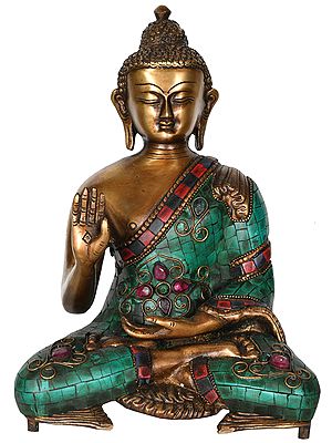 11" Lord Buddha Granting Abhaya (Tibetan Buddhist) In Brass | Handmade | Made In India