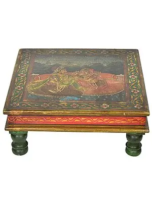 Royal Couple Painting on Wooden Pedestal