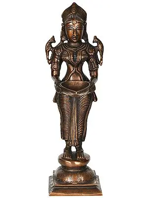 12" Deepalakshmi in Brass | Handmade | Made in India