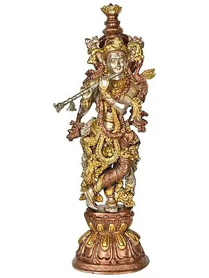 24" Murli Krishna In Brass | Handmade | Made In India