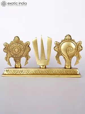 9" Vaishnava Symbols In Brass | Handmade | Made In India