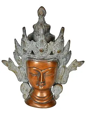 7" Crown Tara Head In Brass | Handmade | Made In India