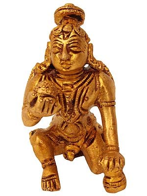 2" Laddoo Gopala Small Statue in Brass | Handmade | Made in India