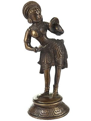 6" Brass Sculpture of Shringara-priya | Handmade | Made in India