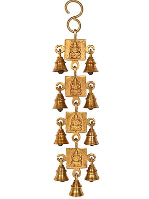 15" Ganesha Hanging Bells In Brass | Handmade | Made In India