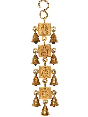 15" Ganesha Hanging Bells in Brass | Handmade | Made in India