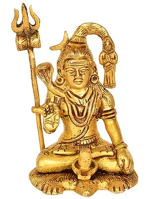 4" Gangadhar Shiva with Shiva Linga | Handmade Brass Statues | Made in India