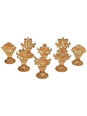 Made in Nepal Ashtamangala Symbols on Stand