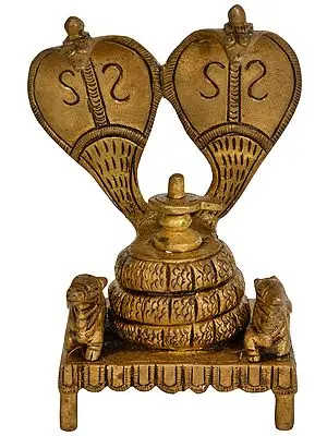 Shiva Linga With Serpents and Nandis