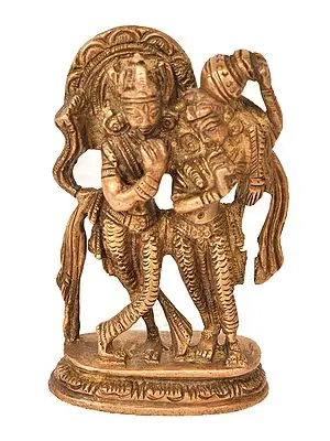 Radha Krishna Small Idol | Handmade Brass Statue