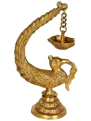 Peacock Hanging Wick Lamp
