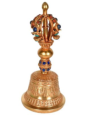 Made in Nepal Tibetan Buddhist Bell with  Double Dorje Handle
