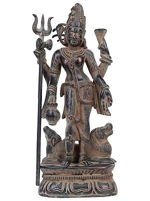 12" Ardhanarishvara (Shiva-Shakti) In Brass | Handmade | Made In India