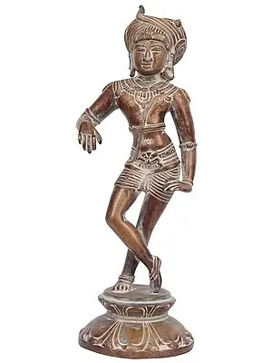11" Vrishvahana Shiva Wearing a Turban Made of Serpent | Handmade Brass Statue