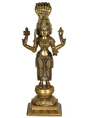 13" Goddess Durga of South India In Brass | Handmade | Made In India
