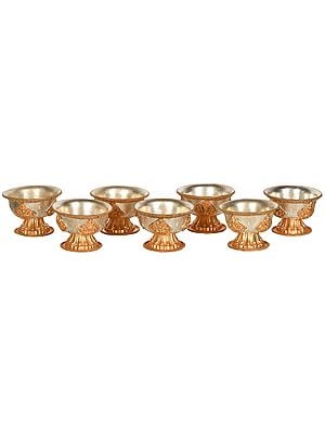 Set of Seven Tibetan Buddhist Ritual Cups - Made in Nepal