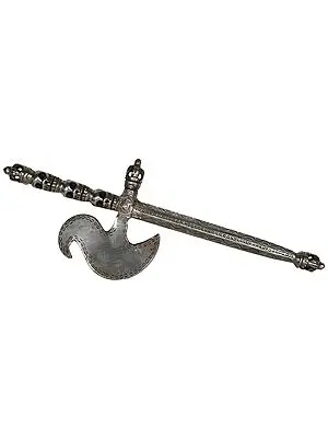 Tibetan Buddhist Skull Heads Iron Tantric Chopper