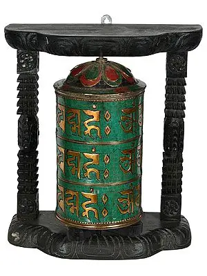 Enshrined Prayer Wheel from Nepal (Tibetan Buddhist)