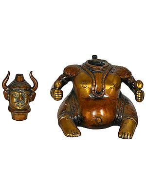 5" Brass Tantric Incense Burner | Tibetan Buddhist Statue | Handmade | Made in India