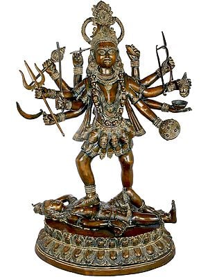 43" Goddess Kali - Large Size In Brass | Handmade | Made In India