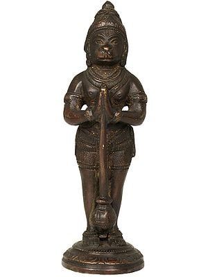 5" Lord Hanuman Statue In Brass | Handmade | Made In India