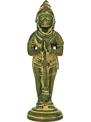 5" Lord Hanuman Statue In Brass | Handmade | Made In India