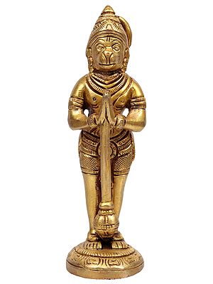 5" Lord Hanuman Statue In Brass | Handmade | Made In India