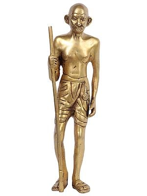 11" Mahatma Gandhi Statue in Brass | Handmade | Made in India