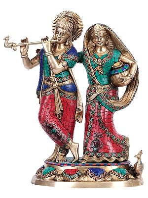 16" Radha Krishna In Brass | Handmade | Made In India