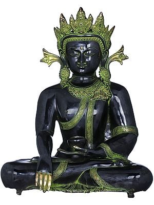 21" Crown Buddha (Tibetan Buddhist) In Brass | Handmade | Made In India