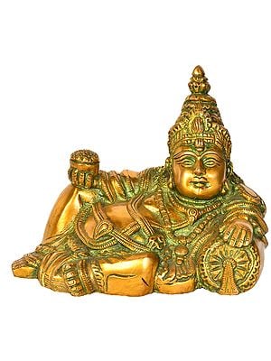 7" God of Wealth Kubera Brass Sculpture | Handmade | Made in India