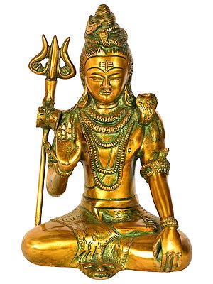 9" Lord Shiva In Brass | Handmade | Made In India