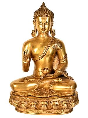 18" Lord Buddha Preaching His Dharma (Tibetan Buddhist) In Brass | Handmade | Made In India
