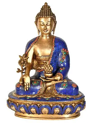 16" Bhishajyaguru In Blue (Tibetan Buddhist Deity) in Brass | Handmade | Made In India