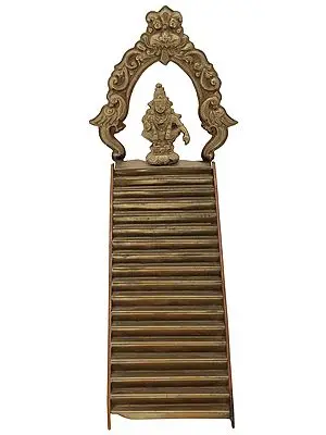 Eighteen Steps of Sabarimala Ayyappa Temple with Lord Ayappa Seated on Top (for Padi Puja)